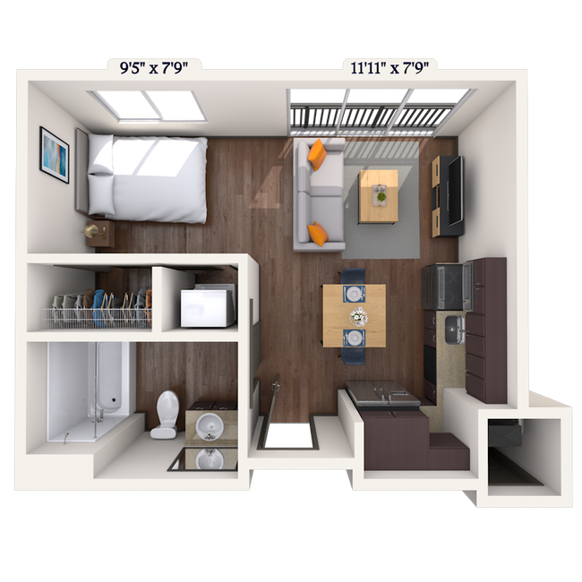 Studio • 1 Bath 440 floor plan
